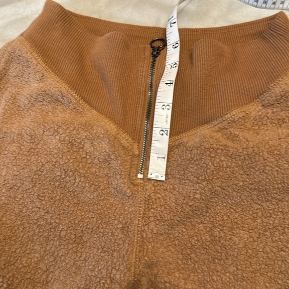 Aerie Fleece high waisted Joggers. Size Small. NWT Caramel brown  Zip Front - Picture 12 of 12